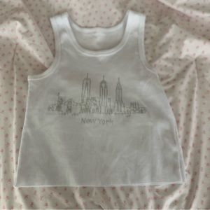 4uonlyusa new york bedazzled cropped tank top 🎀